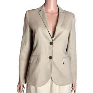 J. Crew Blue Label Beige Schoolboy Blazer Sz 2 Neutral Minimalist Preppy Classic